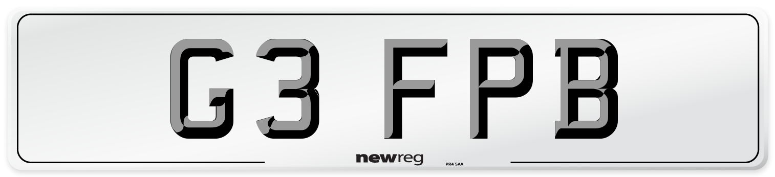 G3 FPB Number Plate from New Reg